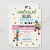 Custom Rock Climbing Birthday Party Invitation 招待状 (正面)