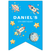 Custom Rocket Ship Space-Themed Party Bunting バンティングフラッグ (第2の旗)