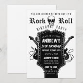 Custom Rockstar Guitar Birthday Invitation 招待状 (正面/裏面)