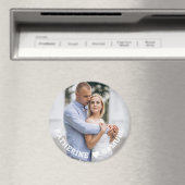 Custom Romantic Couple Photo  with Names & Love マグネット (インサイチュ (食洗機))