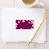 Custom Romantic Pink Petals Address Label ラベル (インサイチュ)