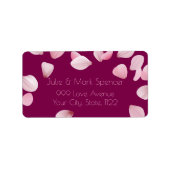 Custom Romantic Pink Petals Address Label ラベル (正面)