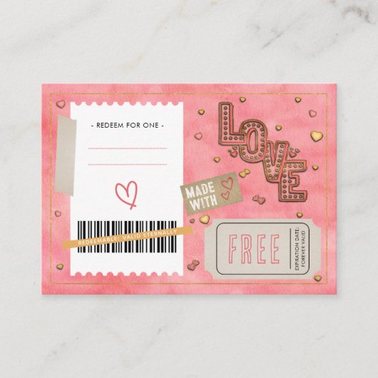Custom Romantic Valentine's Day Love Coupon Book 割引カード (正面)