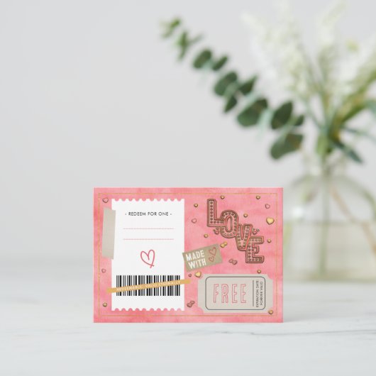 Custom Romantic Valentine's Day Love Coupon Book 割引カード (スタンド正面)