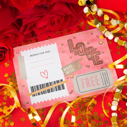 Custom Romantic Valentine's Day Love Coupon Book 割引カード