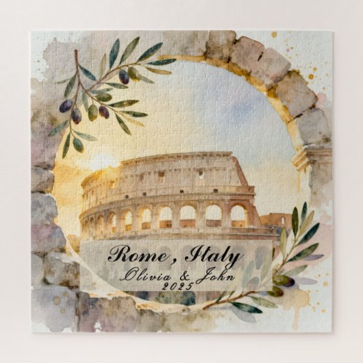 Custom Rome Honeymoon or Vacation Keepsake ジグソーパズル (縦)