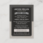 Custom Rookie Trading Card, First Birthday Retro  コーリングカード (裏面)