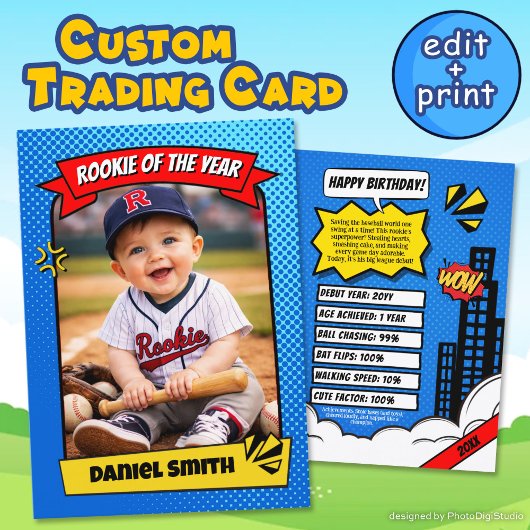 Custom Rookie Trading Card, Fun Rookie of the Year コーリングカード