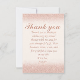 Custom Rose Gold Bridal Shower Thank You Cards サンキューカード