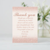 Custom Rose Gold Bridal Shower Thank You Cards サンキューカード (スタンド正面)