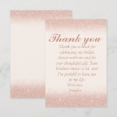 Custom Rose Gold Bridal Shower Thank You Cards サンキューカード (正面/裏面)