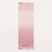 Custom Rose Gold Calligraphy Script Name Elegant ヨガマット (正面)