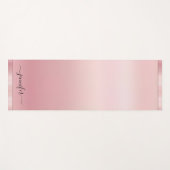 Custom Rose Gold Calligraphy Script Name Elegant ヨガマット (正面(横))
