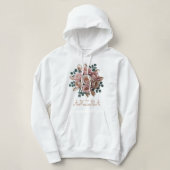 Custom Rose Gold Floral Monogram Pullover Hoodie パーカ (デザイン正面)