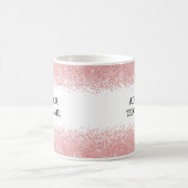 Custom Rose Gold Glitter -Personalized Name コーヒーマグカップ (中央)