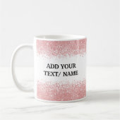 Custom Rose Gold Glitter -Personalized Name コーヒーマグカップ (左)
