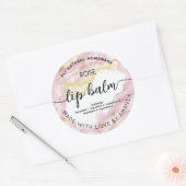 Custom Rose gold pink  lip balm labels ラウンドシール (封筒)