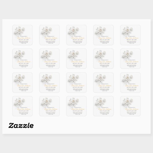 Custom Rose Remembrance Candle Sticker スクエアシール (シート)