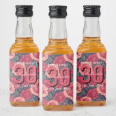 Custom Rose Themed 30Th Birthday リキュールボトルラベル (ボトル)