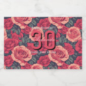 Custom Rose Themed 30Th Birthday リキュールボトルラベル (シングルラベル)