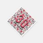 Custom Rose Themed First Birthday スタンダードカクテルナプキン (角)