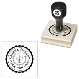 Custom Round Bakery Logo Stamp ラバースタンプ