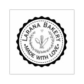 Custom Round Bakery Logo Stamp ラバースタンプ (インプリント)