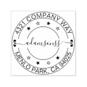 Custom Round Business Return Address & Name Seal  セルフインキングスタンプ (デザイン)