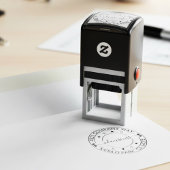 Custom Round Business Return Address & Name Seal セルフインキングスタンプ