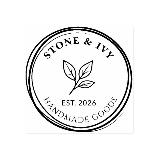 Custom Round Logo Rubber Stamp ラバースタンプ (インプリント)