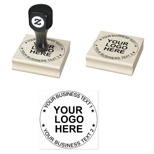 Custom Round Logo Stamp. Modern Business Text Seal ラバースタンプ