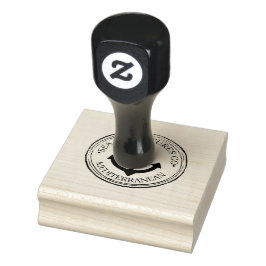 Custom Round Wooden Logo Rubber Stamp ラバースタンプ
