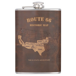 Custom Route 66 Centennial Map Travel フラスク