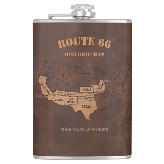 Custom Route 66 Centennial Map Travel フラスク (正面)
