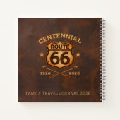 Custom Route 66 Centennial Map Travel Journal ノートブック (裏面)