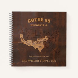 Custom Route 66 Centennial Map Travel Journal ノートブック