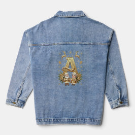 Custom Royal Gold Letter A Luxury Denim Jacket デニムジャケット