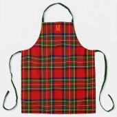Custom Royal Stewart Clan Tartan Plaid Monogram エプロン (正面)