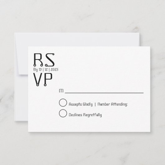 Custom rsvp card 招待状 (正面)
