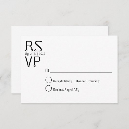 Custom rsvp card 招待状 (正面/裏面)