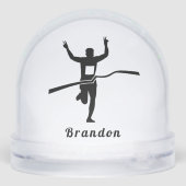 Custom Runner Finish Line Snow Globe Gift (裏面)