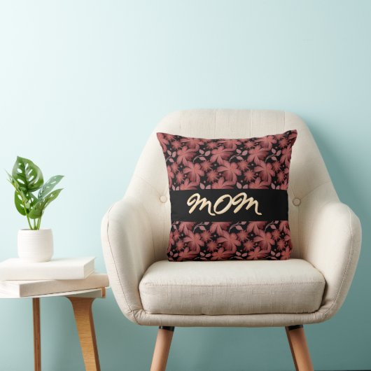 Custom Rust Floral Seamless Pattern  Throw Pillow クッション (椅子)