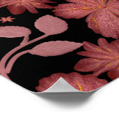 Custom Rust Floral Seamless Pattern  Throw Pillow ポスター (角)