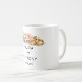 Custom Rustic Boho Floral Wedding Gift Names コーヒーマグカップ (正面右)
