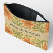 Custom rustic burlap Kraft background Floral アクセサリーポーチ (見開き)