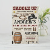 Custom Rustic Cowboy Western Birthday Party 招待状 (スタンド正面)