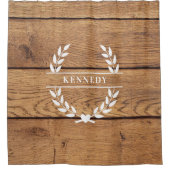 Custom Rustic Farmhouse Family Monogram  シャワーカーテン (正面)