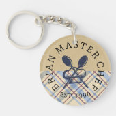 Custom Rustic farmhouse in brown and blue chic キーホルダー (正面)