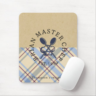 Custom rustic kraft paper and tartan farmhouse マウスパッド
