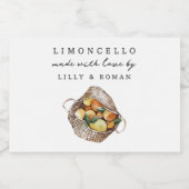 Custom Rustic Lemons Limoncello Label フードラベル (シングルラベル)